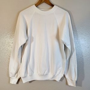 Hanes Vintage 90s Classics Heavyweight White Crewneck Sweatshirt USA Made